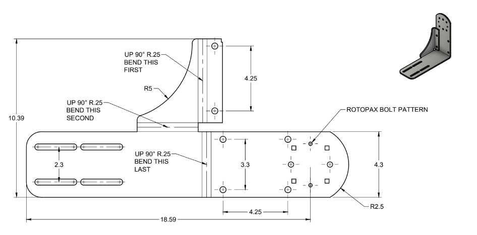 Jerry Can/Rotopax Mounting Bracket (For Accessory Plate)