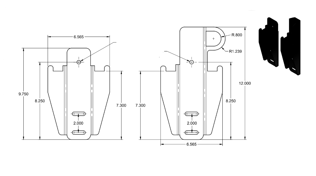 Steel Rear High Lift Jack Mount Brackets