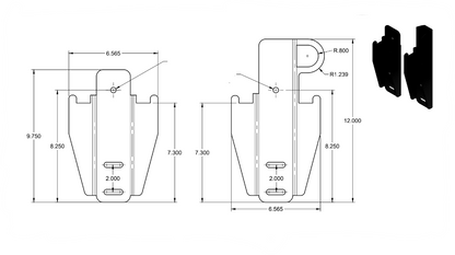 Steel Rear High Lift Jack Mount Brackets